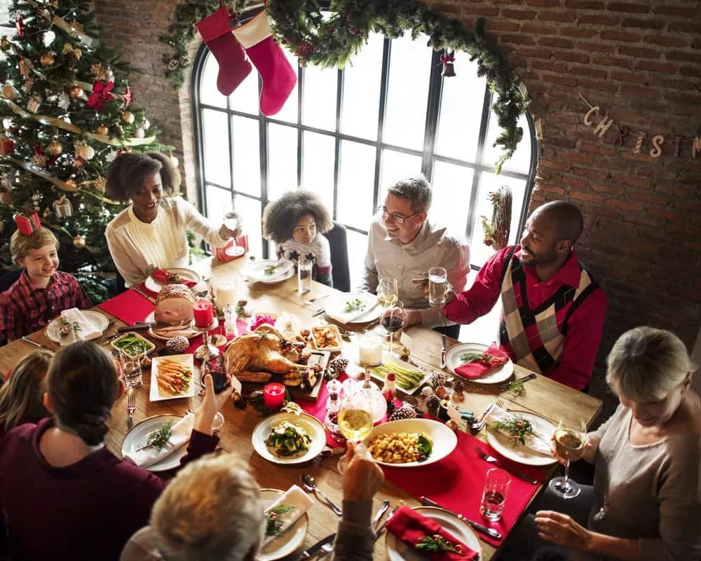 Christmas Eve family dinner celebration