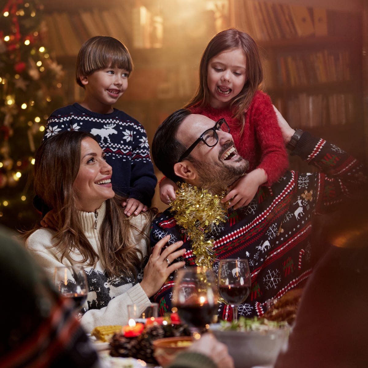 Joyful family Christmas celebration